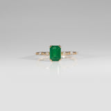 14K Yellow Gold Zambian Emerald Ring