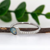Jinal 14K White Gold Boulder Opal Diamond Ring