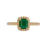Colombian Emerald Ring with Earth-Mined Diamond Accents in Solid 14K Gold – 6x5mm Green Emerald Fine Jewelry Classic Design