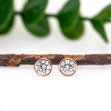 5mm Round - 14K Solid Gold Lab Diamond Solitaire Studs