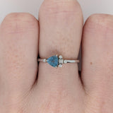 Gorgeous Aquamarine Ring with Natural Diamond Accents in White Gold | TR 5mm