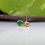 14K yellow gold zambian emerald earrings