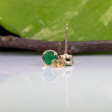 14K yellow gold zambian emerald earrings