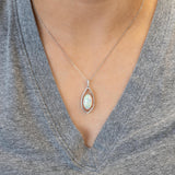 Ivanka Solid 14K Gold Ethiopian Opal & Natural Diamond Accent Pendant, 16x9.5mm