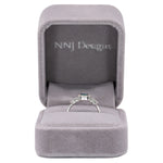 14K white gold indicolite tourmaline ring with diamond accents