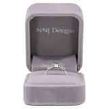 14K white gold indicolite tourmaline ring with diamond accents