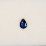 0.72 carat natural blue sapphire, pear 7x4.8mm Ceylon loose gemstone