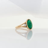 2.4Ct Zambian Emerald Ring with Diamond Accents in Solid 14K Gold – Oval Cut 11x8mm Vivid Green Gemstone Ring