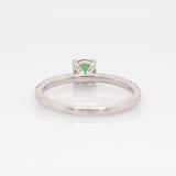 Dovie Solid 14k White Gold Tsavorite Garnet Ring with Natural Diamonds Accents | Round 4.5mm