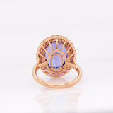 Nola 14k Dual Gold Tanzanite Ring with Natural Diamonds and Pink Sapphire Accents | 11x8mm