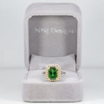 14K white & yellow gold chrome tourmaline ring