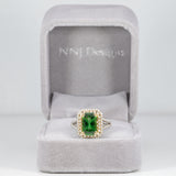 14K white & yellow gold chrome tourmaline ring