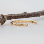 14K yellow gold diamond open stacking band ring