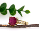 Previously Loved Madagascar Ruby Ring | Cushion 12x10mm
