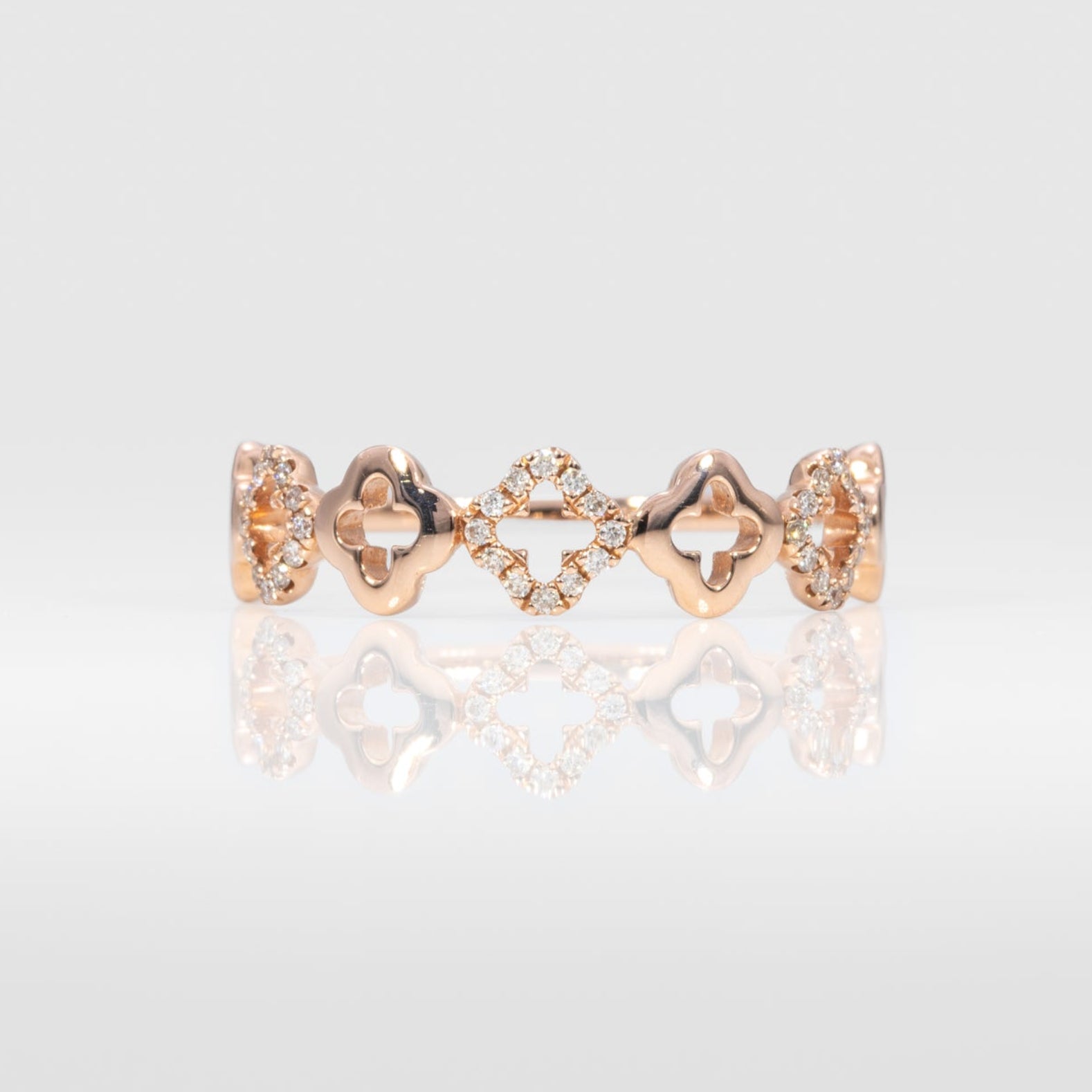 14K rose gold diamond band