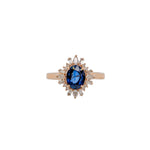 Nazriya 14K Yellow Gold 1.36cts Ceylon Sapphire Diamond Ring | Oval 8x6mm