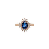 Nazriya 14K Yellow Gold 1.36cts Ceylon Sapphire Diamond Ring | Oval 8x6mm