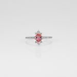 14K white gold padparadscha sapphire ring