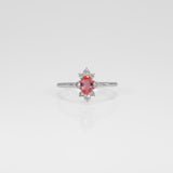 14K white gold padparadscha sapphire ring