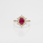 14K yellow gold burma ruby ring