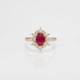 14K yellow gold burma ruby ring