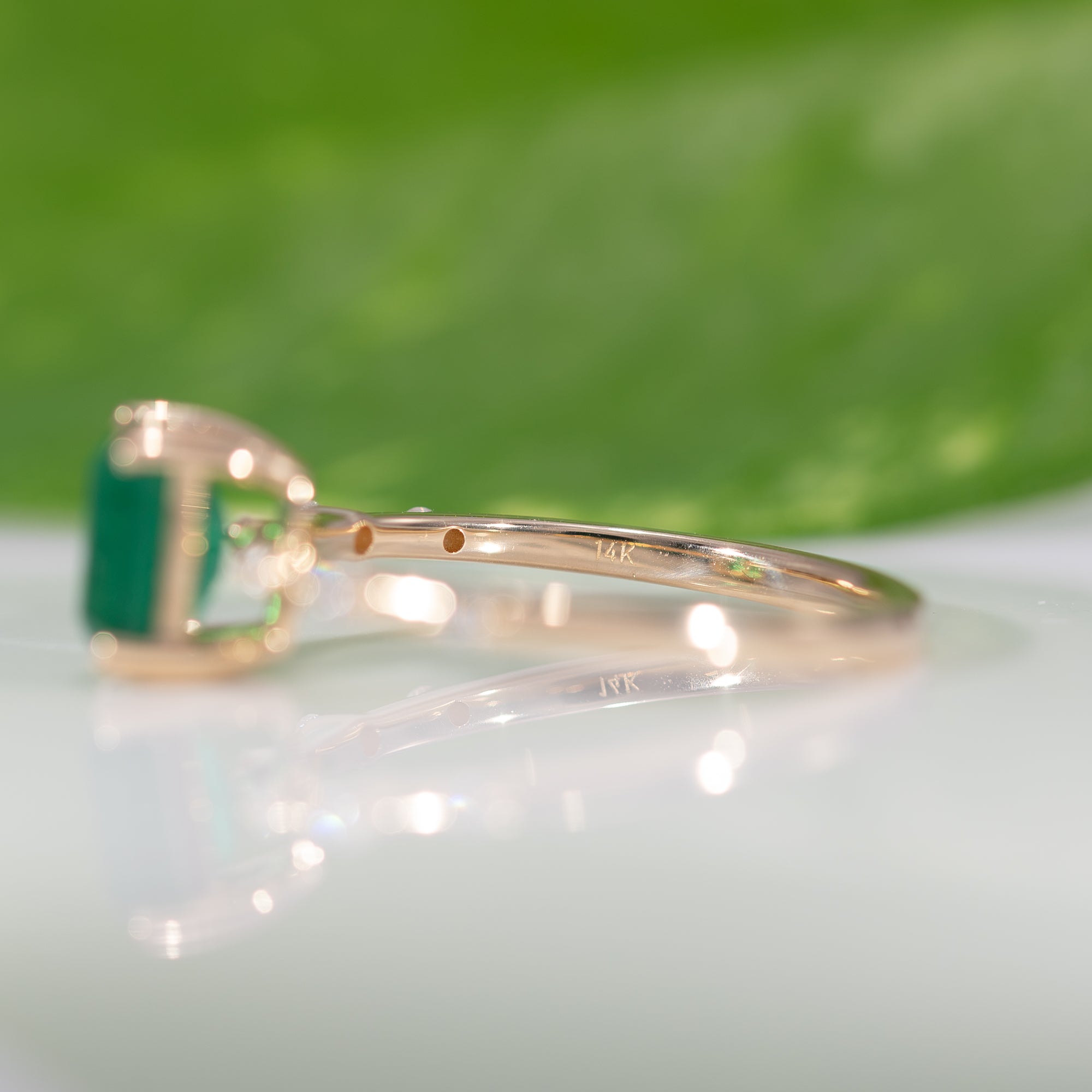 14K Yellow Gold Zambian Emerald Ring