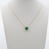 Elegant 1.8Ct Natural Zambian Emerald and Earth Mined Diamond Accents: Solid  14K Gold – Round 8mm Emerald Jewelry