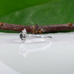 14K white gold black diamond ring with diamond accents