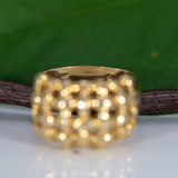 14K yellow gold basket-weave estate ring