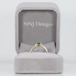 14K yellow gold colombian emerald ring with diamond accents