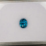 Natural Cambodian Blue Zircon Oval Shape 7.9x6.4x7mm 3.84ct Loose Gemstone