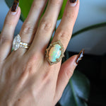 14K yellow gold ethiopian opal ring