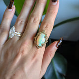 14K yellow gold ethiopian opal ring