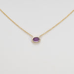 14K Yellow Gold Amethyst Necklace