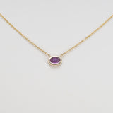 14K Yellow Gold Amethyst Necklace