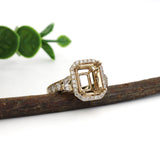 diva 14k gold diamond emerald cut semi mount ring