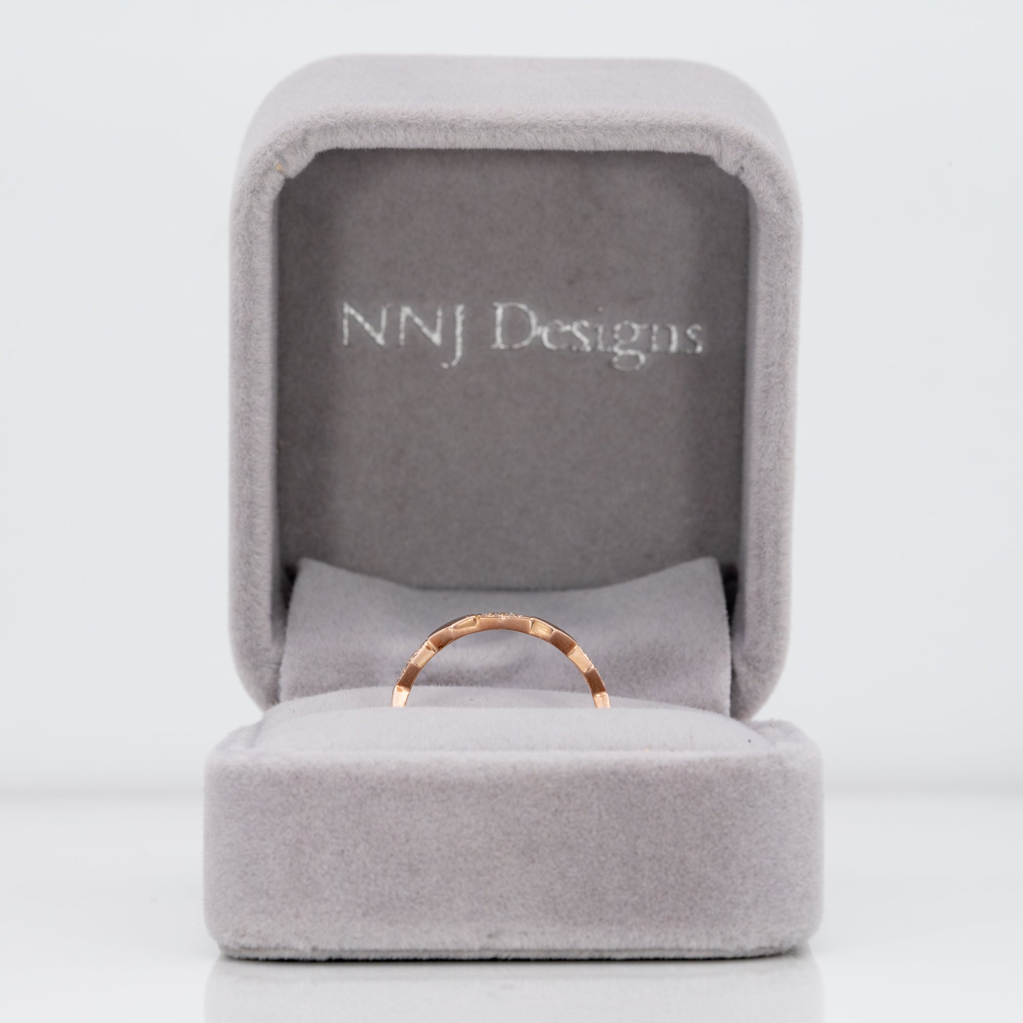 14K rose gold diamond band