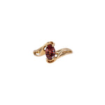 14K yellow gold orange spinel estate solitaire ring