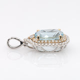 Pia 4.9Ct Santa Maria Aquamarine & Natural Diamond Pendant in Solid 14K Gold: Ocean Blue Fine Jewelry