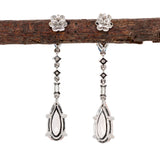 Ayra 14K White Gold Morganite and Aquamarine Dangle Earrings with Natural Diamonds