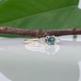 14K white & yellow gold alexandrite ring with diamond accents