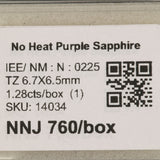 1.28 carat natural Ceylon purple sapphire shield cut 6.7x6.5mm loose gemstone – view 2
