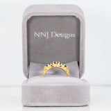 18K yellow gold estate ring with blue and purple sapphires