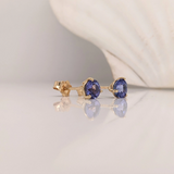 Tanzanite Round Martini Stud Earrings | Solitaire Studs