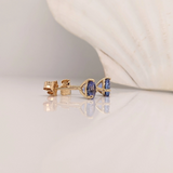 Tanzanite Round Martini Stud Earrings | Solitaire Studs