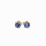 Four Prong Round Tanzanite Stud Earrings | Solitaire Studs