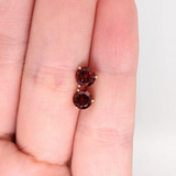 Garnet Martini Prong Studs in Solid 14K Gold | Round 3mm 4mm 5mm 6mm