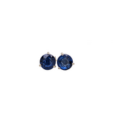 Sapphire Martini Prong Studs in Solid 14K Gold | Round 5.5mm 6mm 6.5mm