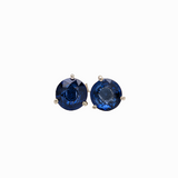 Blue Sapphire Round Stud Earrings | Solitaire Studs