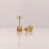 Citrine Four Prong Studs in Solid 14K Gold | Round 4mm 5mm 6mm